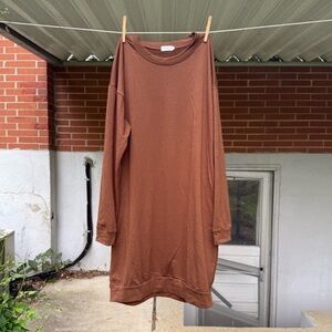 Brown Sweatshirt Dress